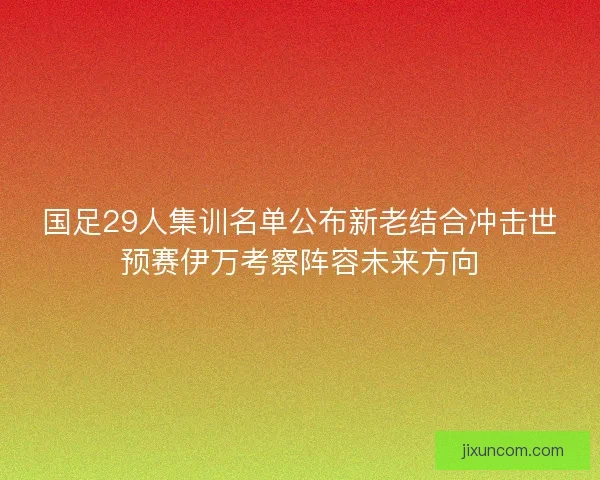 国足29人集训名单公布新老结合冲击世预赛伊万考察阵容未来方向